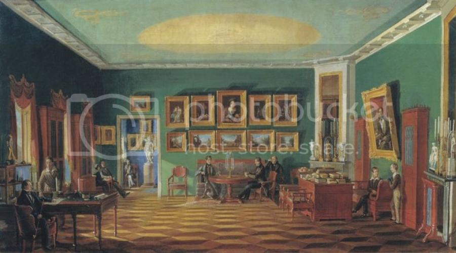 Wohnzimmer im Stil des 19. Jahrhunderts.  S. Devyatova