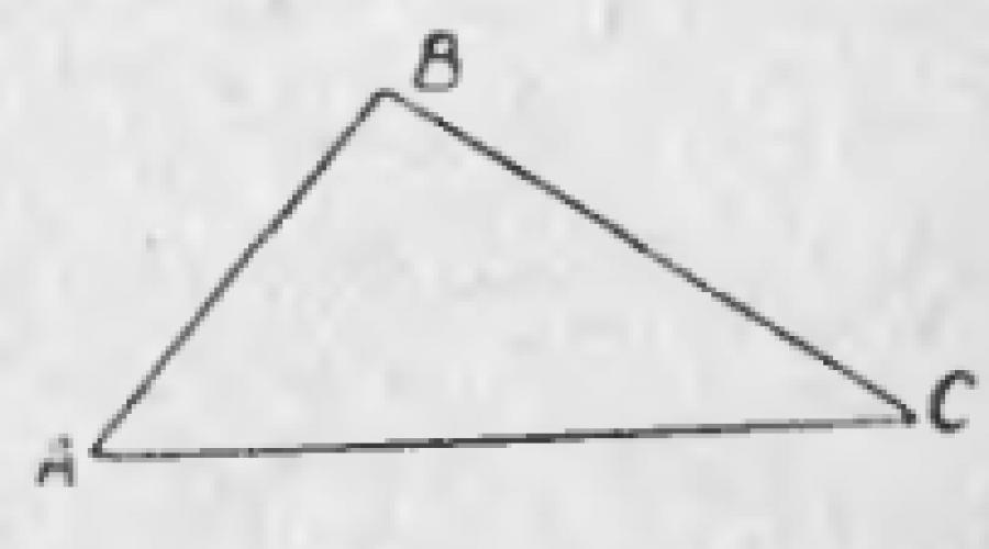 А в с стороны треугольника. Теорема о сумме углов треугольника