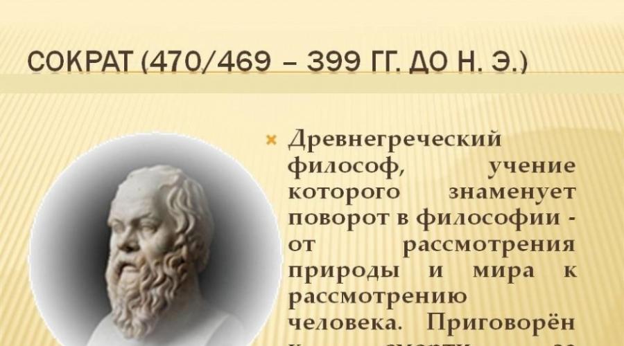 Filosofi celebri ai Greciei Antice.  filozofia antică