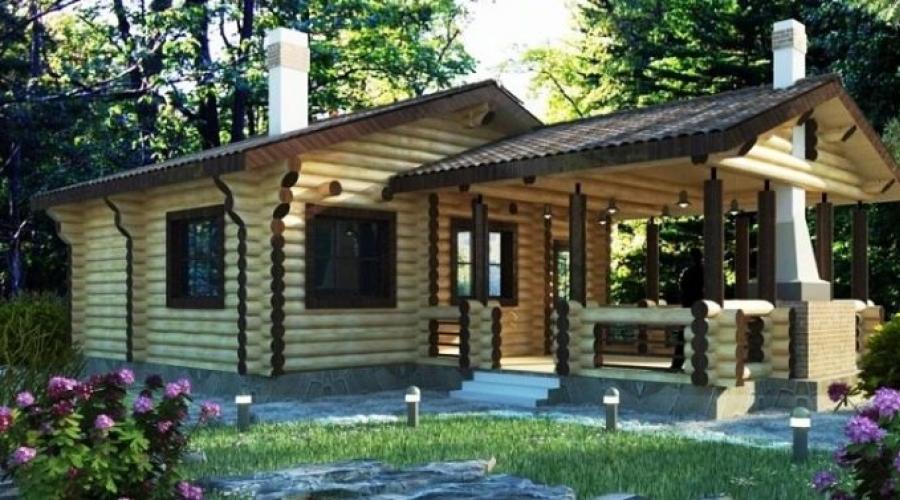 Proiecte de cabane din lemn de băi cu verandă.  Cabane din busteni cu verandă