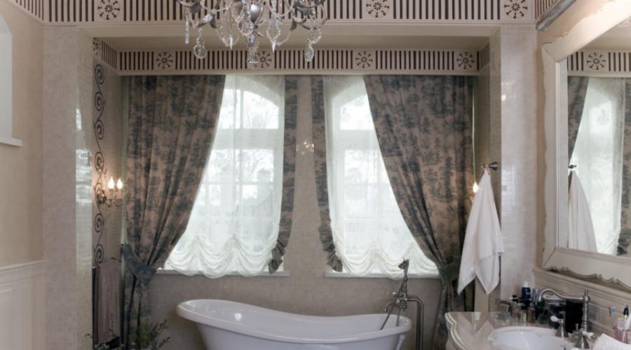Stilul clasic Provence pentru baie: sfaturi și fotografii.  Baie în stil Provence: sfaturi despre designul interior și selecția materialelor de finisare (125 de fotografii) Perdele de baie în stil Provence