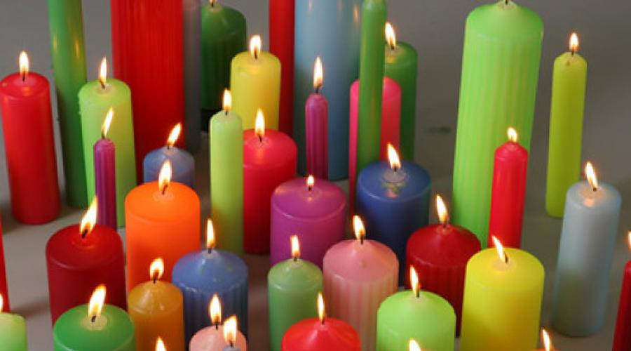 Was bedeuten die Farben der Kerzen in der Kirche?  Die Bedeutung von Wachskerzen: Welche Farben ziehen Geld, Liebe und Wohlstand an?