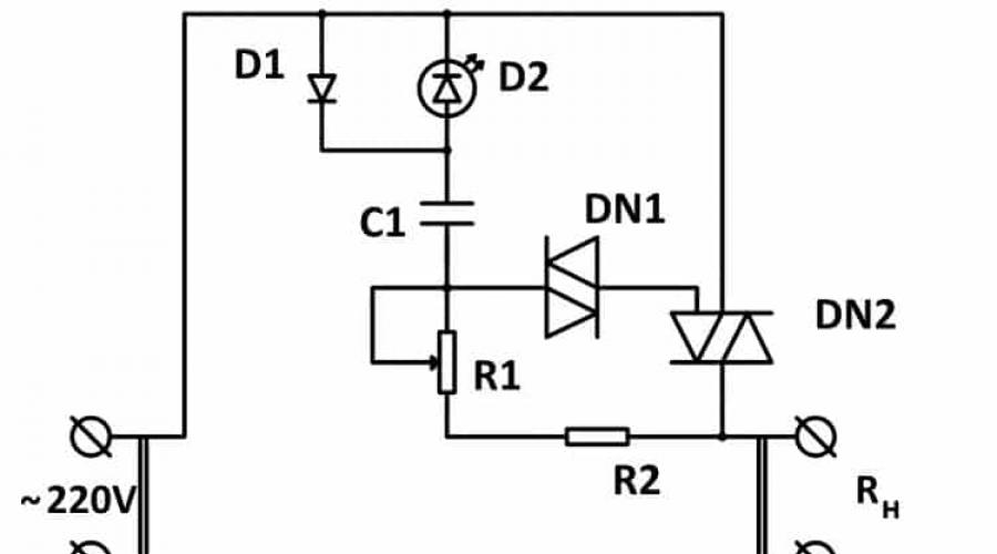 Circuit de dimmer triac pentru o lampă de masă.  Conectați singur un variator