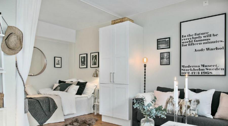 Echipam un apartament cu o cameră: cum să faceți o casă confortabilă și funcțională (59 de fotografii).  Interiorul unui apartament cu o cameră: amenajarea locuințelor confortabile și practice Proiectarea unui apartament de colț cu 1 cameră