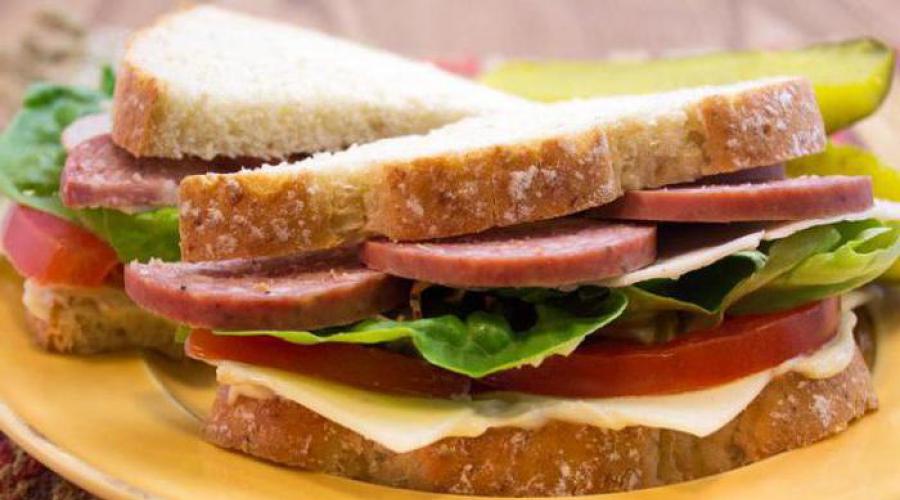 Sandwichs légers et savoureux.  Qu'est-ce qu'un sandwich ?  Types de sandwichs