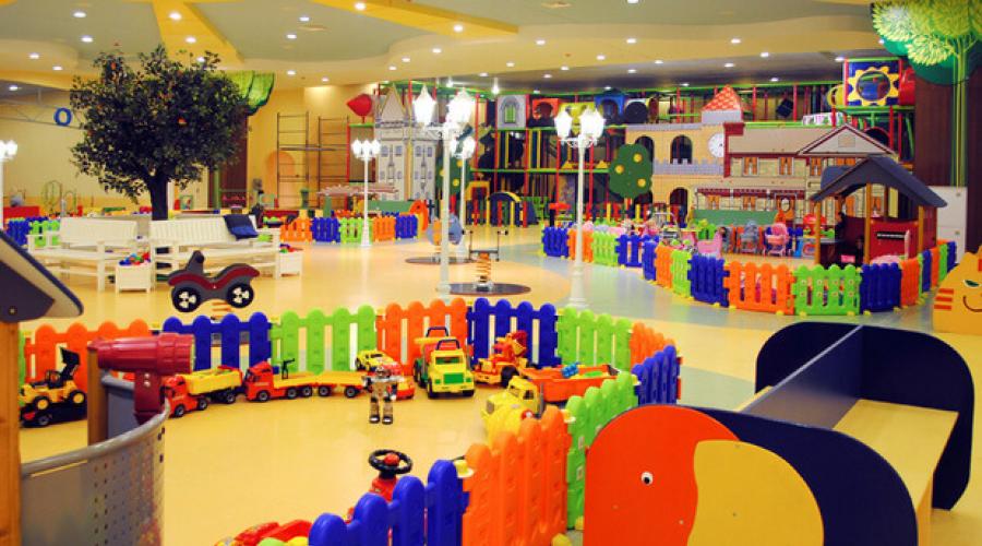 Zone de divertisment pentru copii de la 1 an.  Locuri de joaca pentru centre comerciale